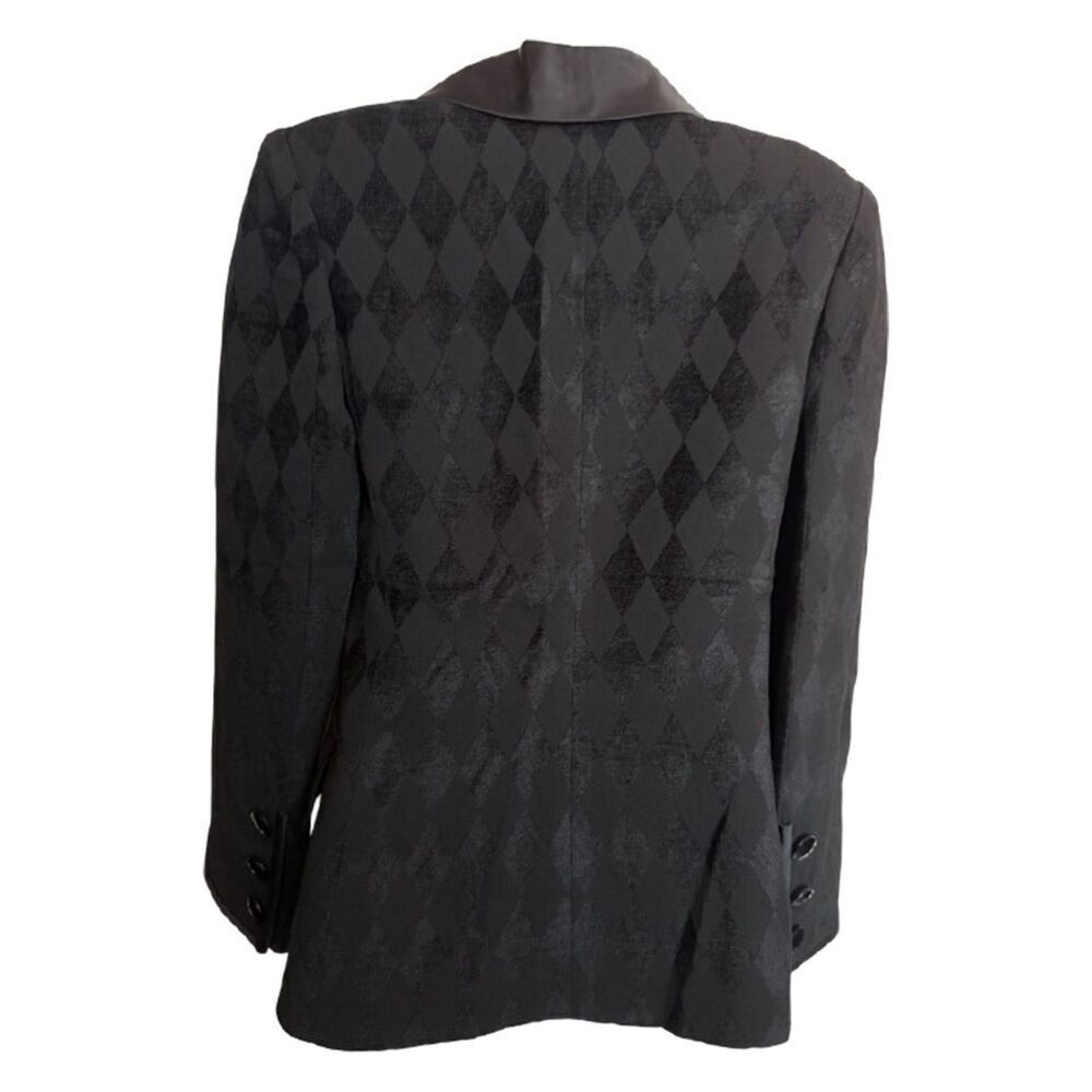 Black Jester Pattern Milano Blazer Size 40 / US 6 - Picture 6 of 12